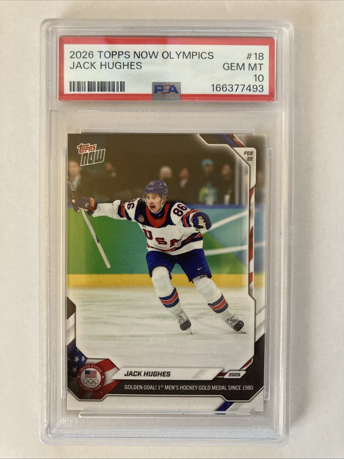 2026 Topps Now Olympics Jack Hughes #18 PSA 10 🏒🏆