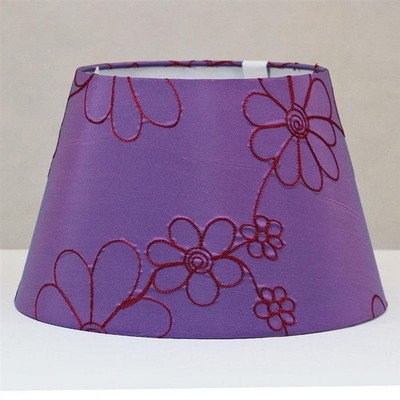 Schirm Lampenschirm Freestyle Rund offen Stickdekor violett Ø 15 cm bis 