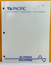 Pacific (PPSC) 8SFCAT493 1993 AC Test Power Systems Solutions Quick Catalog.