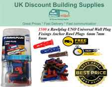 1500 x Rawlplug UNO Universal Wall Plug Fixings Anchor Rawl Plugs  6mm 7mm 8mm