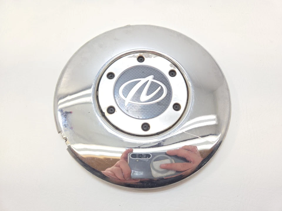 Oldsmobile Aurora # 6042 2001-2003 tapa central de rueda cromada GM # 9592955 usado Foto 2 de 4