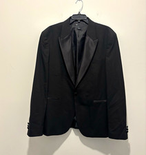 ASOS DESIGN Men's Black Tuxedo Jacket Shawl Lapel Single-Breasted One-Button 46