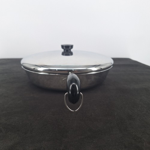 Vintage Revere Ware 12” Skillet Frying Pan Stainless Steel Bottom with lid - Picture 2 of 13