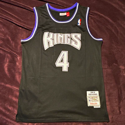 Mitchell & Ness Replica NBA Sacramento Kings Chris Webber #4 Jersey Black SizeXL - Image 1 of 4