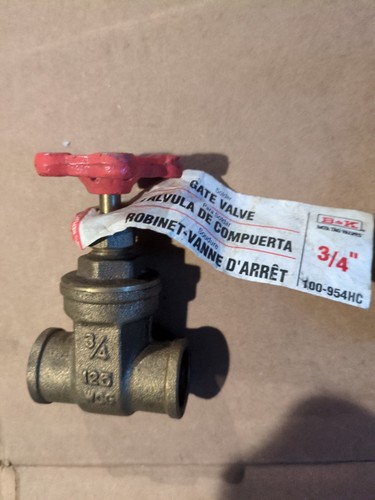 1x B&K 3/4 GATE/Shut-off Water VALVE SOLDER NEW NOS Plumbing