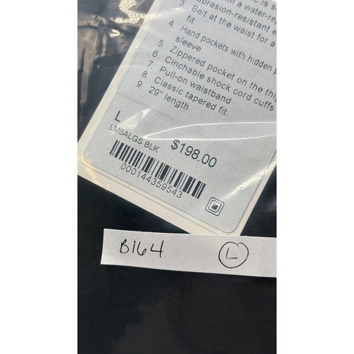 Nuevo Pantalón de Senderismo Lululemon Hombre Grande Negro Resistente al Agua Polar Forrado Cinturón - Imagen 11 de 11