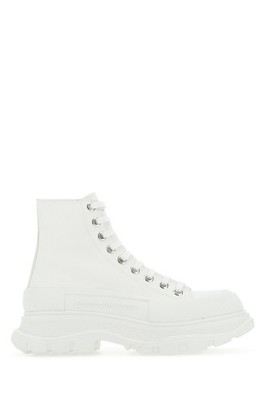 ALEXANDER MCQUEEN Tread Slick White Canvas Sneakers New & Authentic