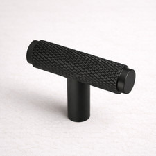 Brainerd Knurled Bar Matte Black Cabinet Knob 1-5/8  Drawer Pull P44276W-FB-C