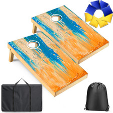 Pennpliy Cornhole Boards Set Regulation Size 3X2Ft Solid Wood Corn Hole Game