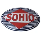 Vintage Porcelain Gasoline Sign - Sohio Gas Motor Oil Service Ohio Pump Sign
