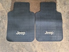 Bulk Two Official Jeep Heavy Duty Rubber Floor Mats- Black-used Good