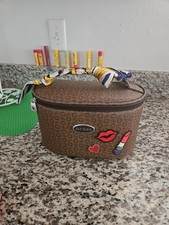 authentic lunch box GUESS Sunset Blvd Makeup Travel Bag Color Cocoa