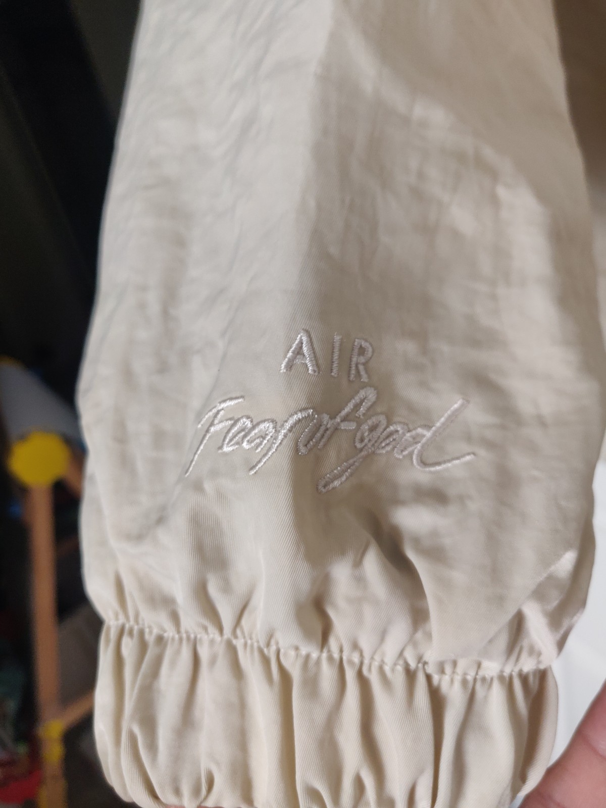 NIKE AIR Fear of God NBA Basketball Beige Cream Zip Jacket Lorenzo FOG Small thumbnail 4