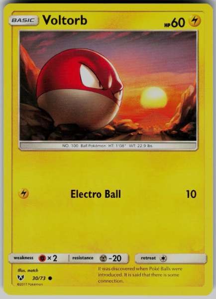 Voltorb 30/73 Shining Legends Common NM Pokemon TCG