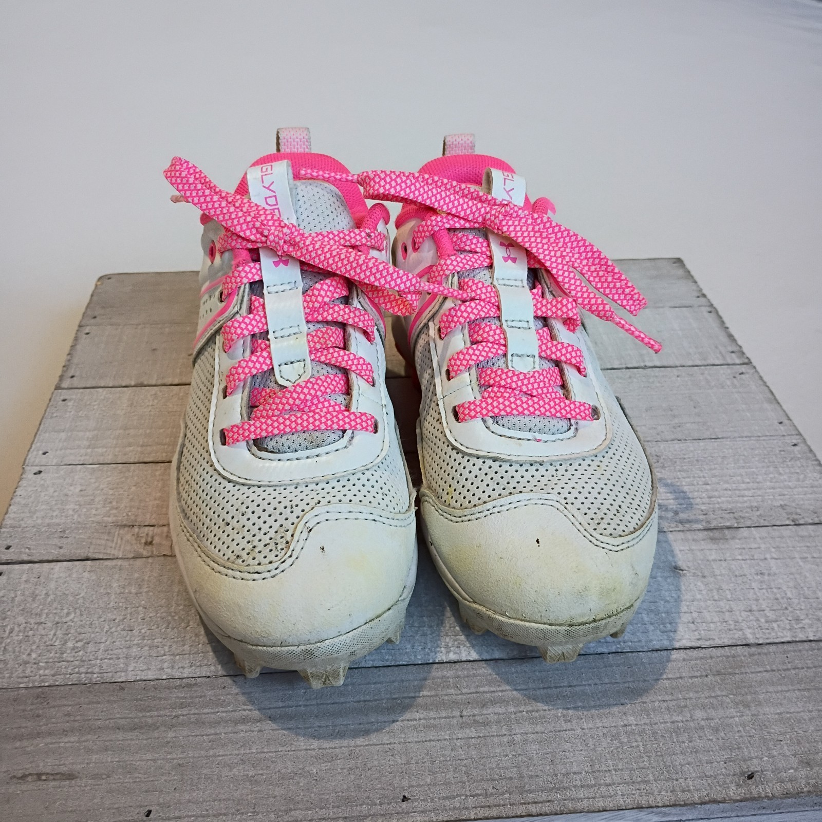 Under Armour Glyde RM softball cleats in white and pink Size 12K thumbnail 2