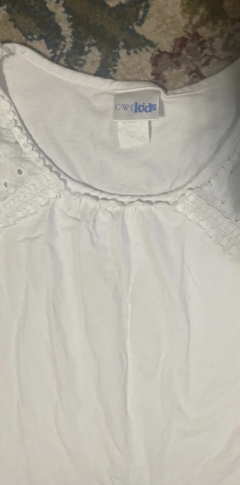 Nueva Camiseta Top CWD Niños Borde de Encaje Sin Mangas Niñas Talla 16 18 Nueva Sin Etiquetas Muy Bonita Foto 4 de 4