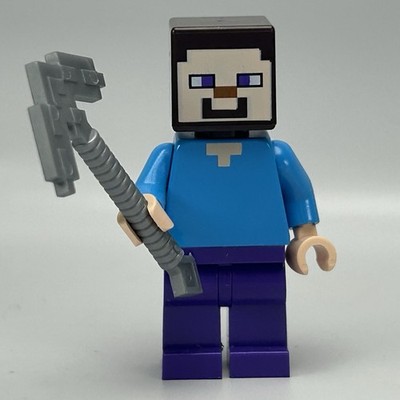 Lego Minecraft Steve Mini-figure W/ Stone Pickaxe