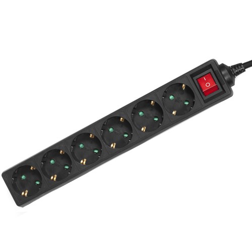 Regleta de enchufes 6 en 1 con interruptor y protección infantil, nueva - Imagen 3 de 4