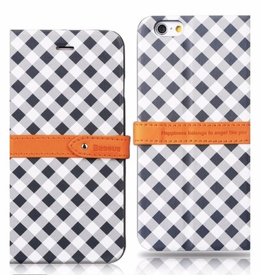 Baseus Color Match Flip Wallet Case iPhone 6 6s 4.7'' Black White Checkered New