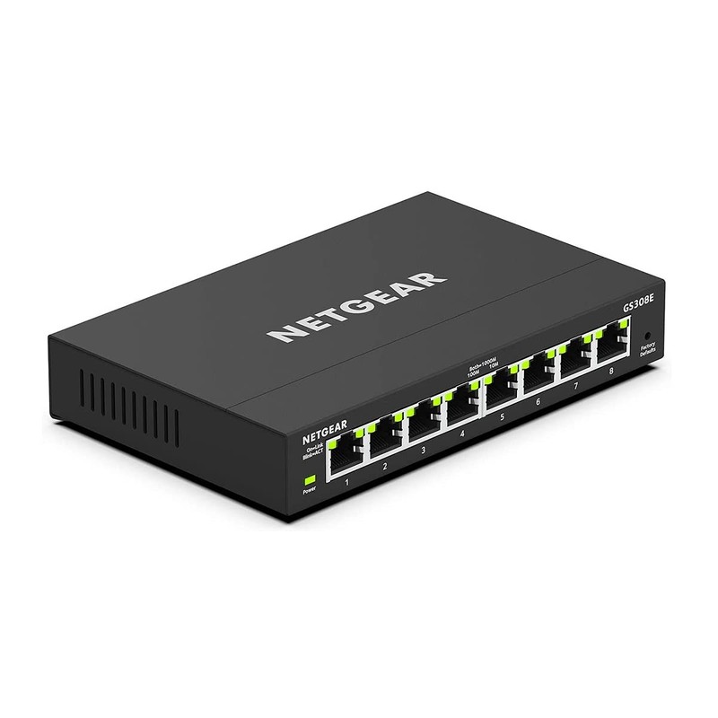 NETGEAR 8 Port Gigabit Switch (GS308E) Managed Network Switch Ethernet Splitter