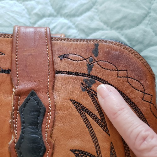 Lucchese N4534 1883 Buffalo Leather Womans Boots Snip Toe Size 7 B - Picture 10 of 13