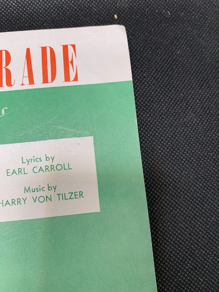De colección 1936 Gaitas en Desfile Partituras Arte Earl Carroll Vanities Von Tilzer Foto 3 de 4