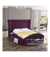 Letto king size matrimoniale rotondo contenitore Moderno velluto o ecopelle qual