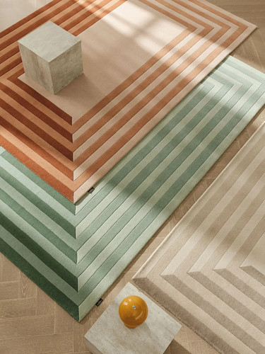 Modern Handmade Wool Rug 5x8 6x9 – Neutral Geometric Carpet for Dining & Bedroom - Picture 6 of 8