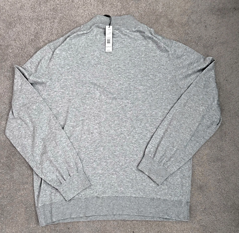 ¡NUEVO CON ETIQUETAS! Suéter Tahari Gris Claro Cremallera Cuarto Hombre, Manga Larga, XL, Orig. $68 Foto 2 de 3