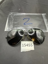 BL Ray-Ban Aviator Sunglasses 62mm Matte Black Metal Green Lens 1970s USA Made