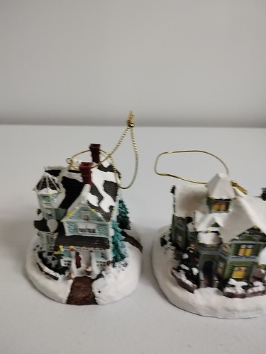 THOMAS KINKADE WINTER MEMORIES ILLUMINATED ORNAMENTS Set #3 BRADFORD EXCH NO COA - Picture 3 of 14