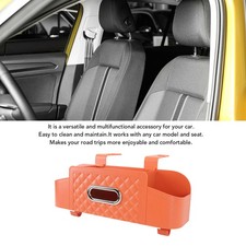 Car Back Seat Organizer With 2 Drink Cup Holder Tissue Box Hooks Phone Hold UPIX
