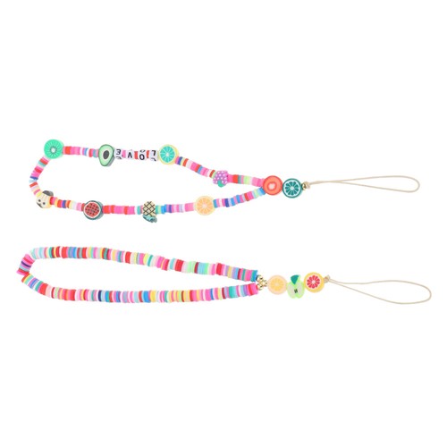 2 Pcs Mobile Phone Chain Lanyard Cell Pendant Beaded Wrist Strap - 第 4/12 張圖片