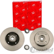 2X TRW BREMSSCHEIBEN 249mm VOLL HINTEN PASSEND FÜR CITROËN C3 C4 DS3 DS DS OPEL