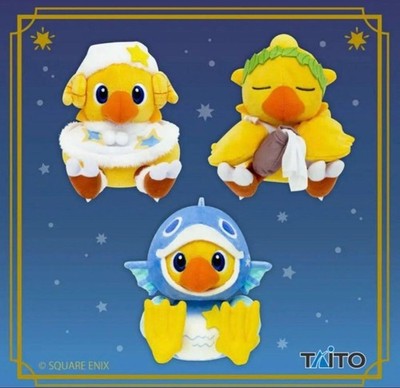 FINAL FANTASY AM Constellation Chocobo Plush Aries Aquarius Pisces Set of 3 NEW
