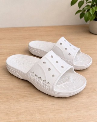 White Crocs Classic Slide Sandals Clogs