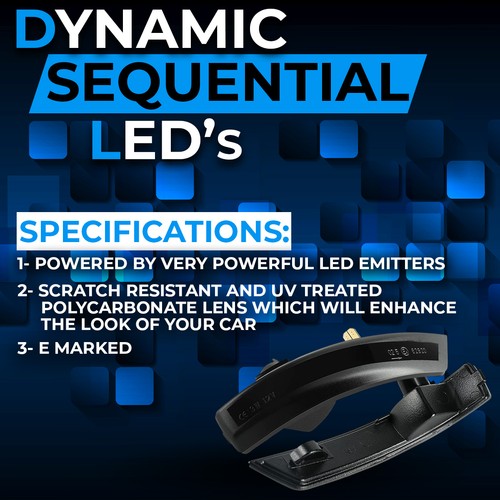 2x Dynamic LED Turn Signal Mirror Light Indicator Ford Focus Mk2 Mk3 Mondeo M17 - Picture 4 of 5