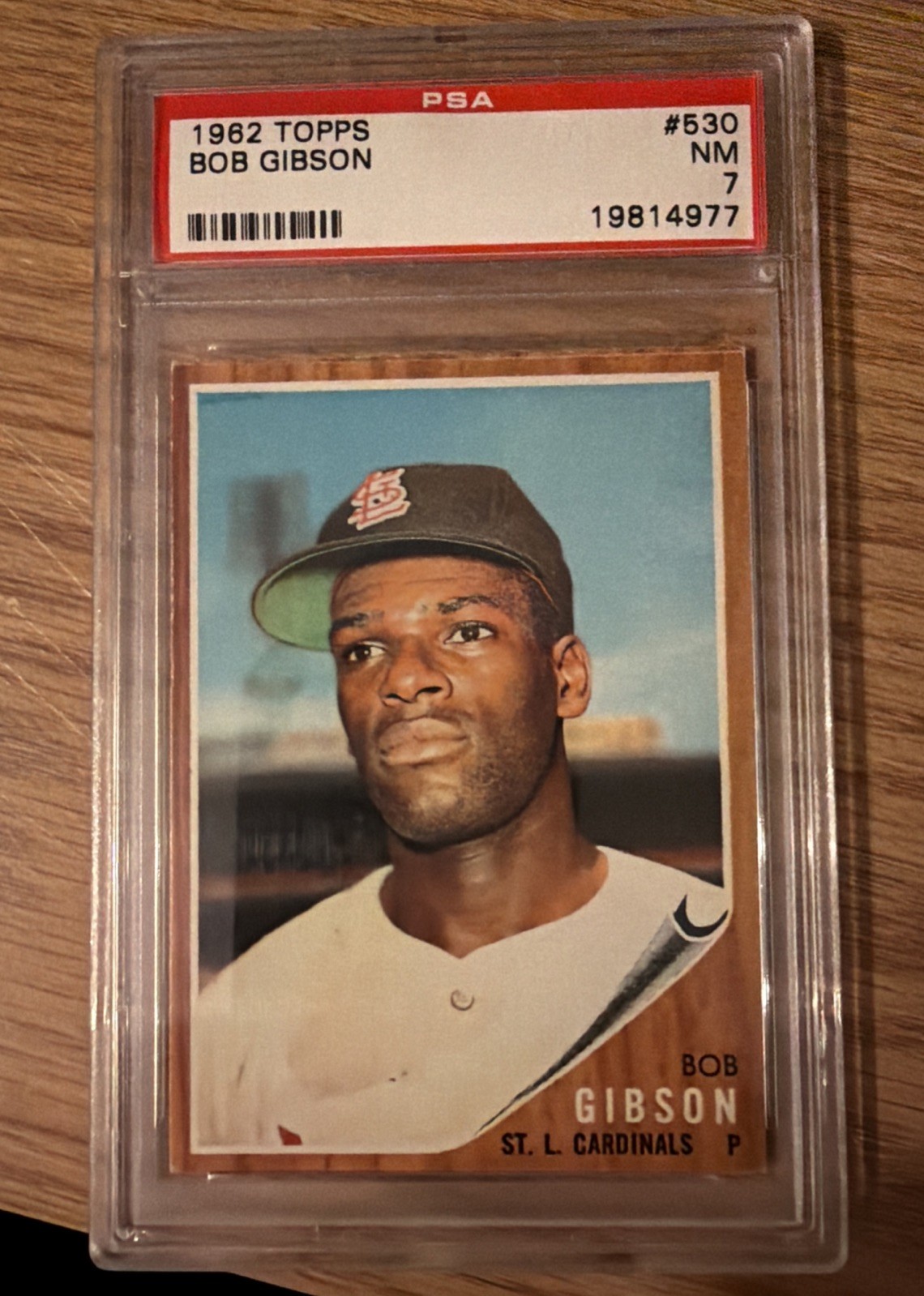 1962 TOPPS #530 BOB GIBSON PSA 7 St. Louis Cardinals NM Near Mint