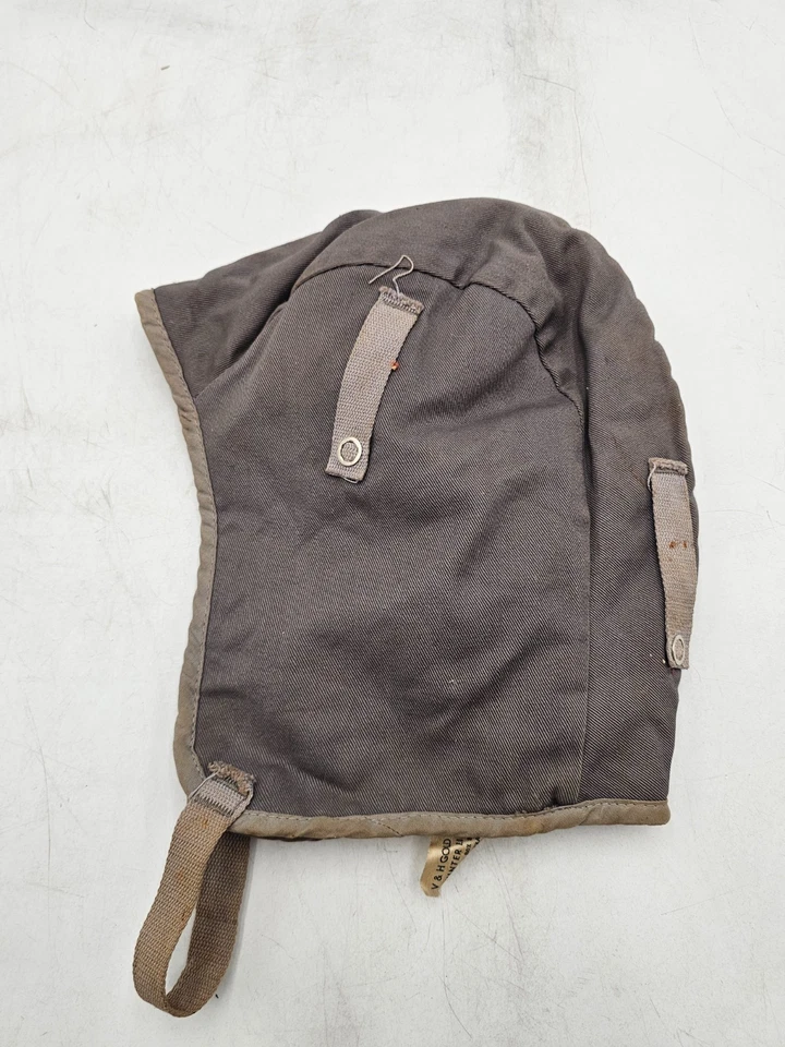 Sombrero duro vintage V&H banda dorada FR forro de invierno rojo acolchado - Imagen 2 de 4