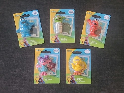 Just Play Sesame Street Mini Figures Lot of 5 Big Bird Abby Oscar Cookie Elmo