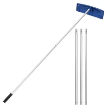 Uimoso Adjustable Snow Roof Rake with 24-Inch Plastic Blade and Wheels
