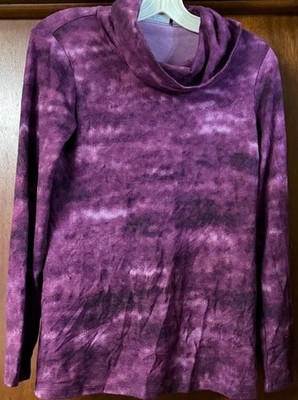 #1305 Susan Graver Lifestyle Printed Cashmoozie Cowl Neck Top Size XXS