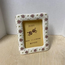 Vintage Takahashi San Francisco Posy Porcelain Mini Picture Frame Japan 2X3