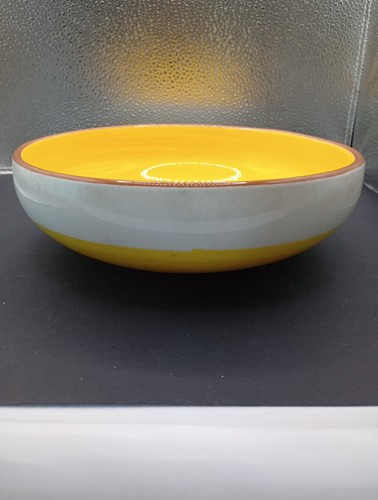 STANGL Pottery Blueberry 8" Serving Bowl Bright Yellow w Blueberries - Picture 3 of 8