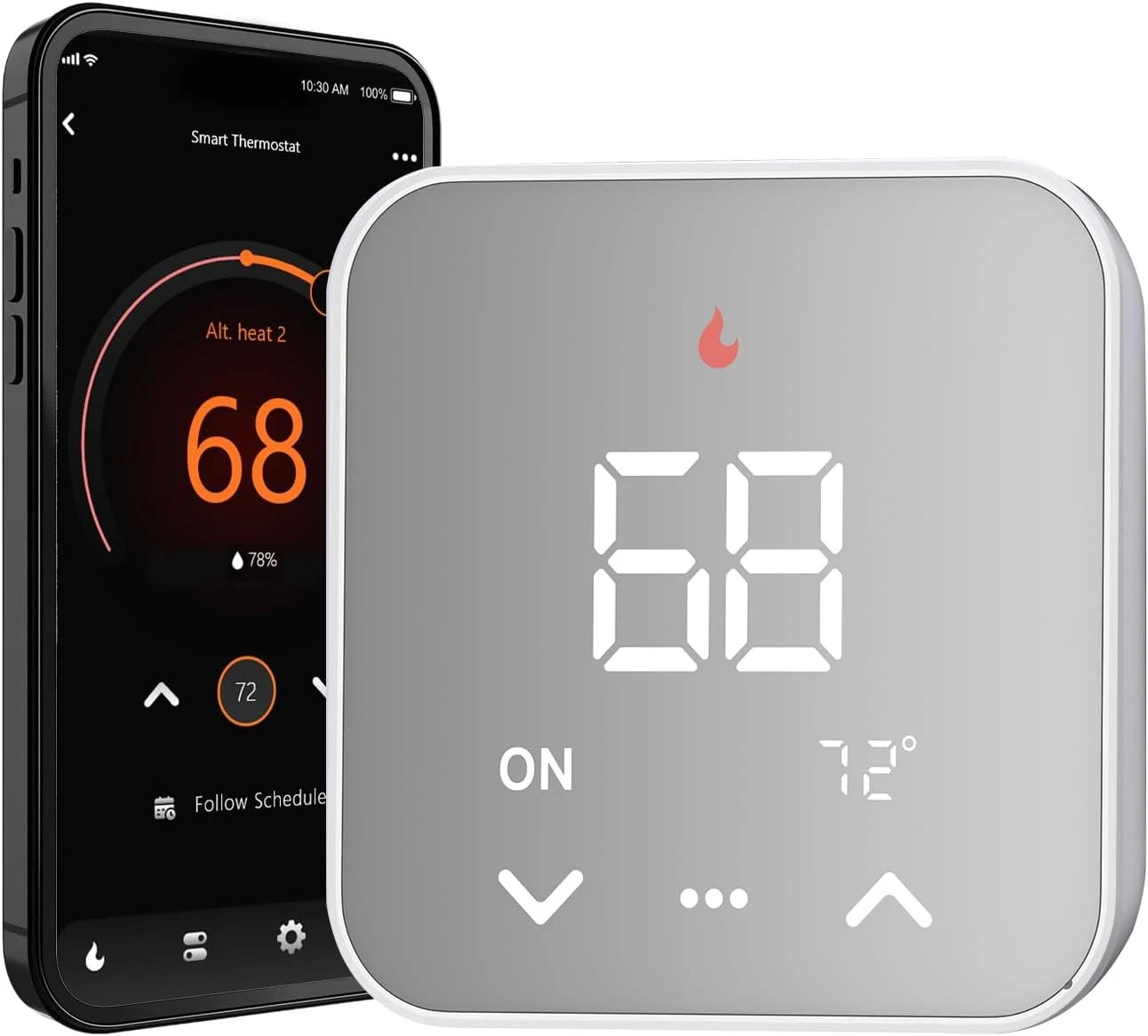 C Wire Required Smart Thermostat WiFi Programmable
