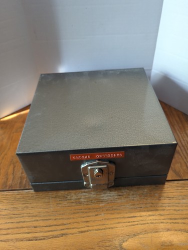 Vintage Gray Metal Porta-file Hamilton-Skotch Corp File Box No Key 9 ×9 × 4 - Picture 8 of 8