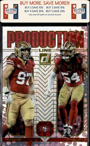 Nick Bosa / Fred Warner #12 2025 Panini Donruss Production Line card