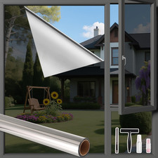 Finnez One Way Privacy Window Film Reflective Mirror Home Window Tint Film Heat