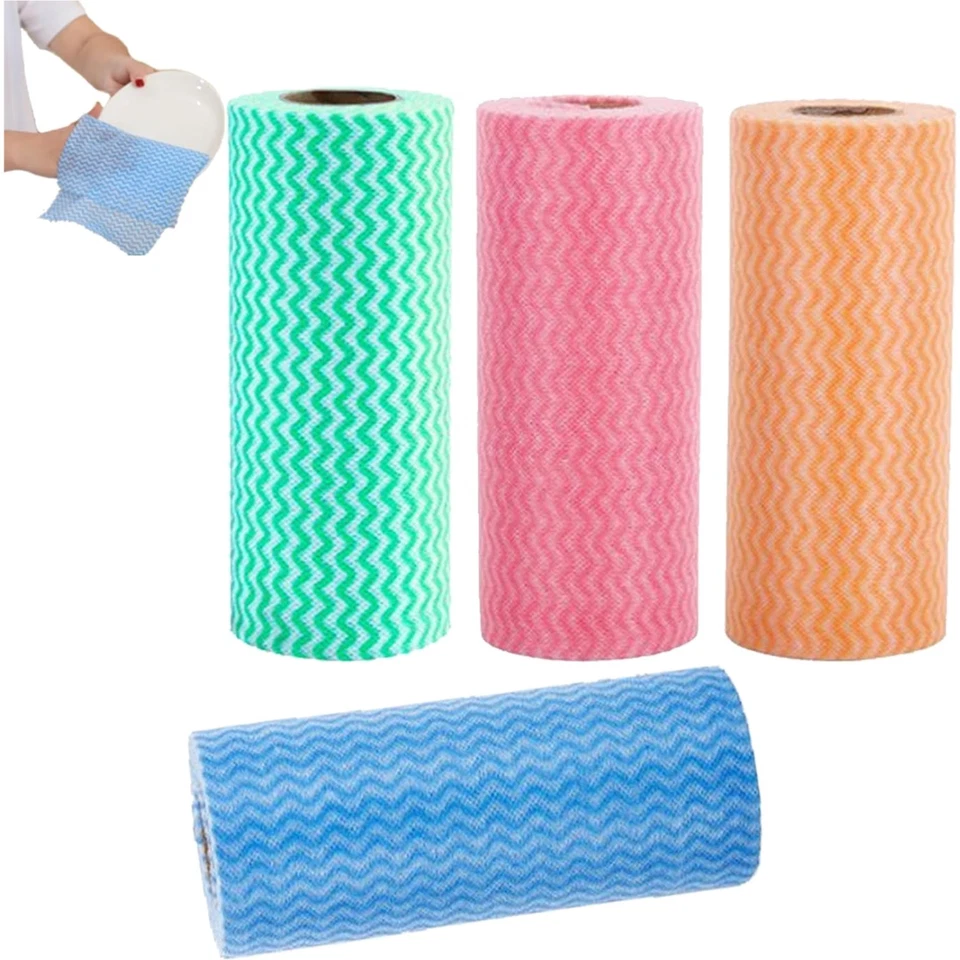 Vliesstoff Küchentücher 50Blatt 4 Rollen  Wiederverwendbar - Bild 1 von 4