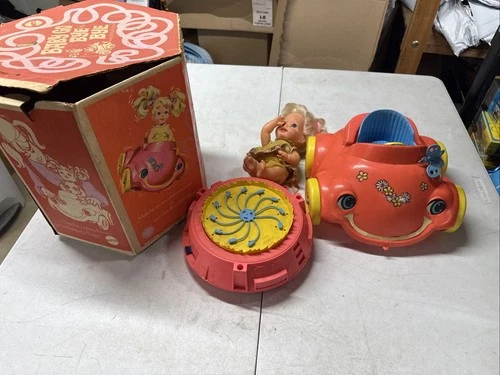 Vintage Mattel BABY GO BYE BYE Bumpity car, Bouncy Baby, Box Untested